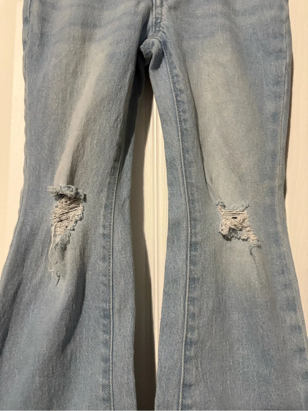 Old Navy Light Blue Kids Distressed Flare Jeans